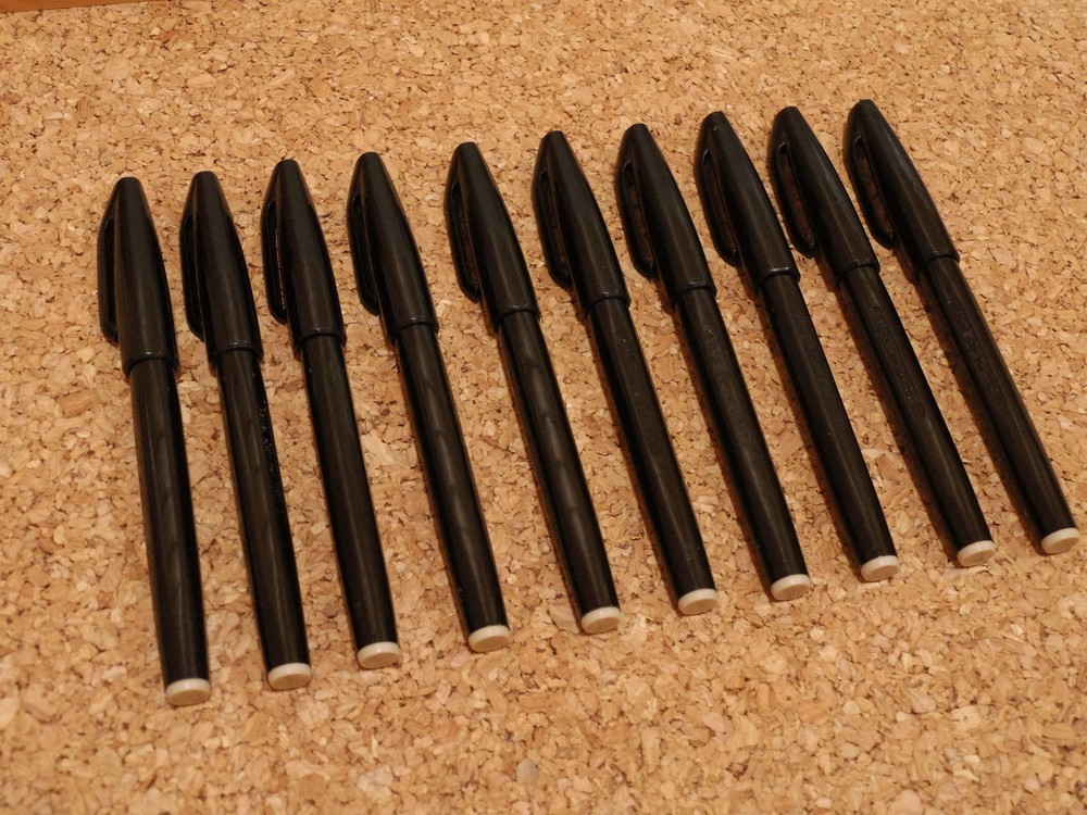 ■ぺんてる 水性ペン サインペン S520-AD 黒 10本セット■その２_1