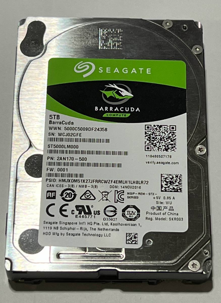 送料込】2.5インチ 5TB 内蔵HDD ST5000LM000 Seagate Barracuda #1