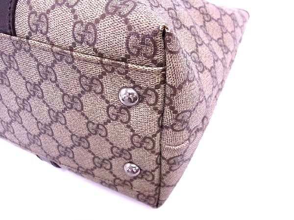1円 GUCCI グッチ 114595 204990 GG柄 PVC×レザー トートバッグ