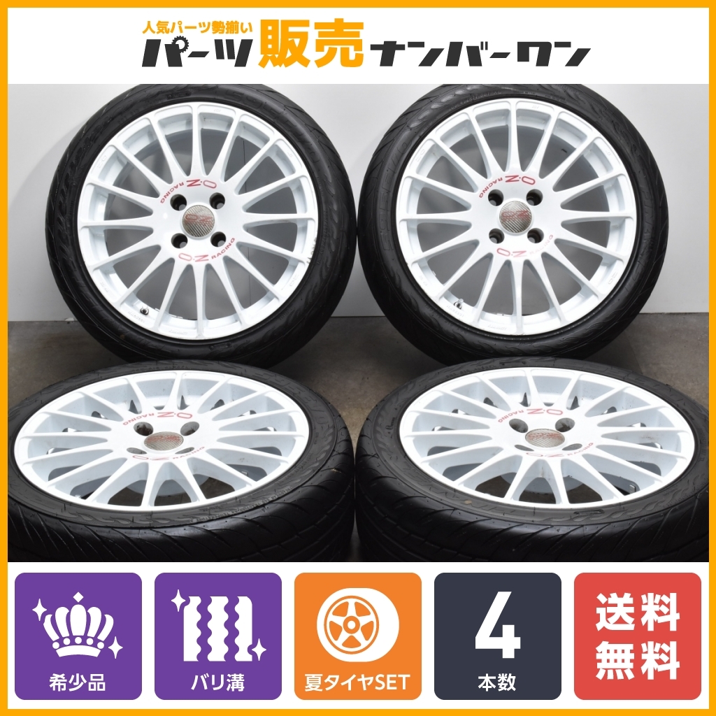 OZ スーパーツーリズモ LM PCD100 4穴 205/40R17 バリ溝 2021年製 バリ溝】OZレーシング スーパーツーリズモ WRC 17in 7J +25