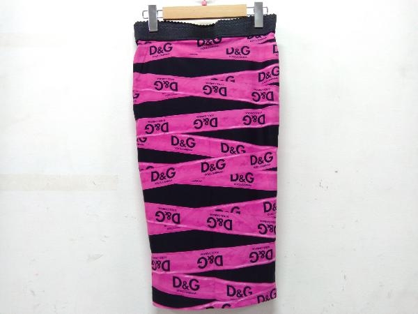 DOLCE&GABBANA D&G ロゴテープ柄タイトスカート レディース サイズ36