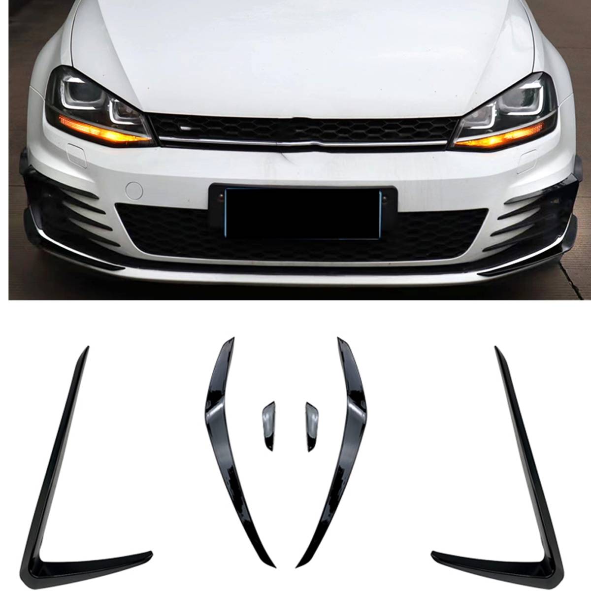 Golf7 GTI フロントバンパーサイドグリル 新品】フォルクスワーゲン VWゴルフ 7 GTI 2013-2016フロントバンパー