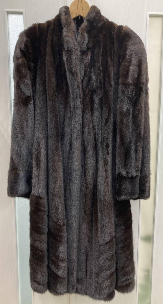 1円〜『3117』 美品 最高級/ROYAL SAGAミンク ロングコート ブラック系 コート ファー 毛皮 コート 1点限定 