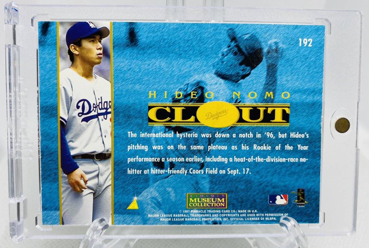 野茂英雄 直筆サインカード Pinnacle clout 1997 Hideo nomo signed 