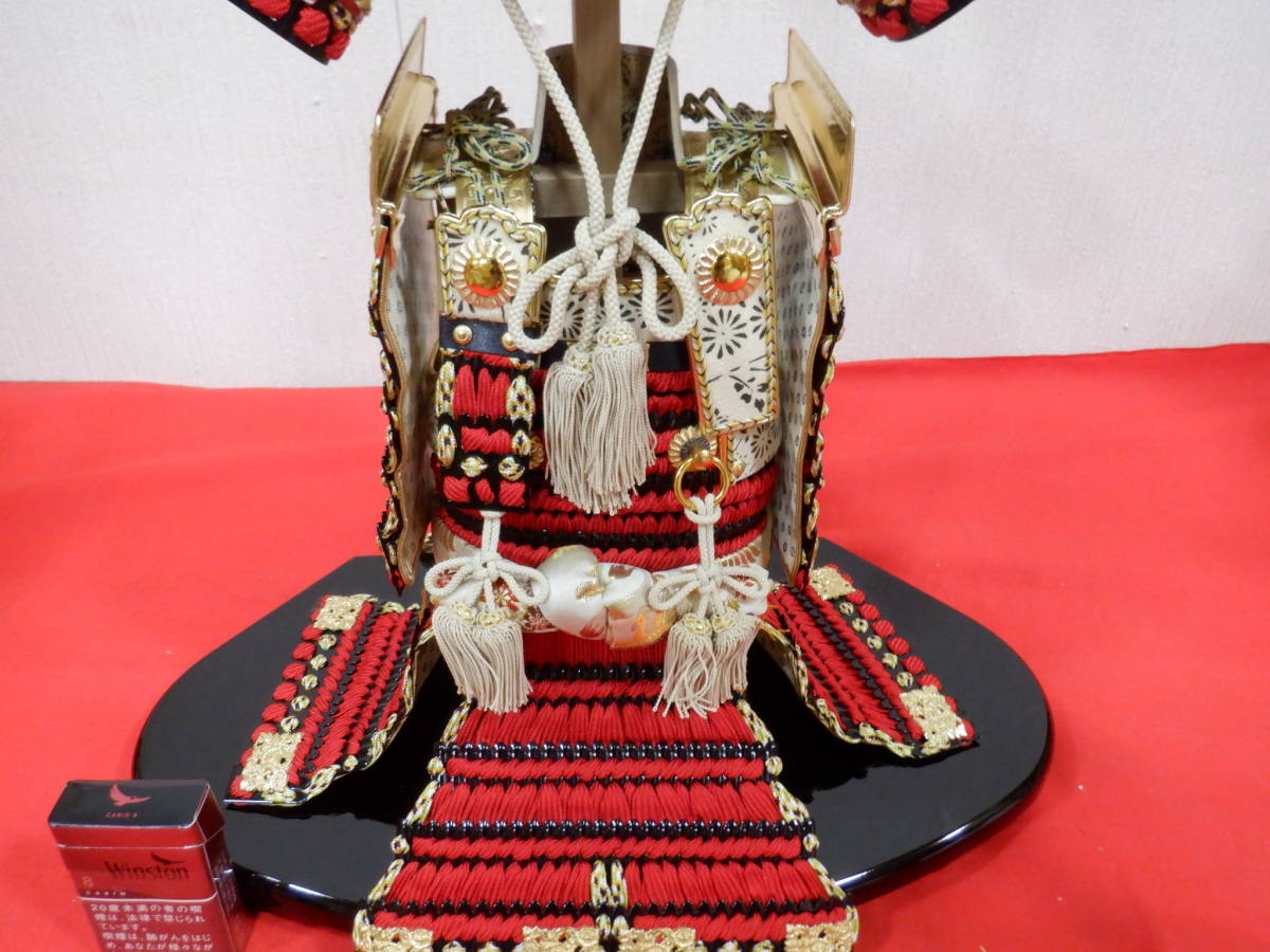 甲冑 奉納鎧 上原玉鳳 黒小札赤糸縅 倉庫整理