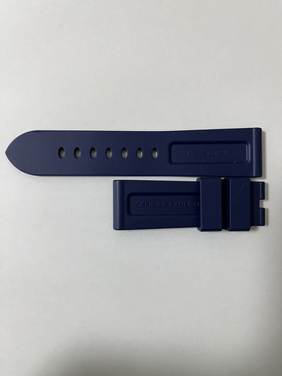 PANERAIパネライ 純正 正規 24mm -22mm尾錠用 Caoutchouc カウッチュー ラバー ベルト バンド ストラップ ネイビーダークブル_2