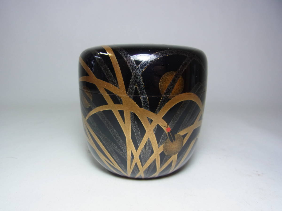 京都#⑥ 中村恭藏作 宗恭 蛍蒔絵 棗 ホタル 茶道具 共箱 布