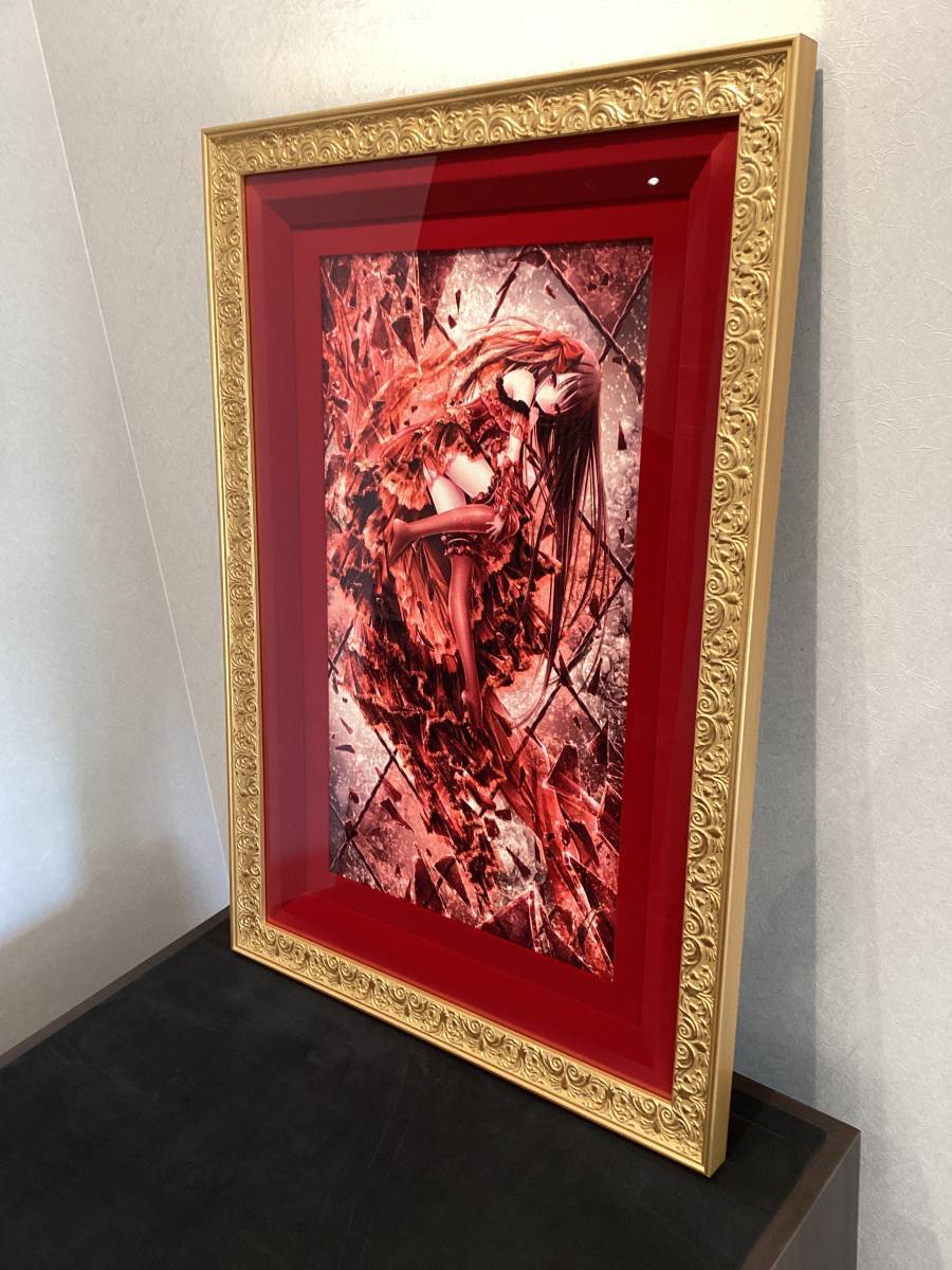 てぃんくる版画 RED ROSE WORLD-SPECULAR COLLAPSE No.999)【美品】保証書付 てぃんくる ミクスドメディア『CE版 RED ROSE