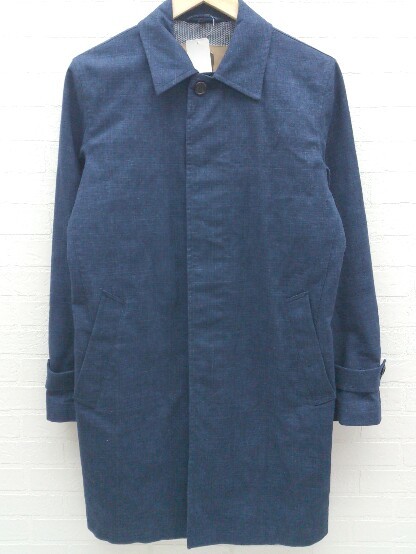 ◇ Sealup シーラップ イタリア製 長袖 ステンカラー コート ネイビー メンズ