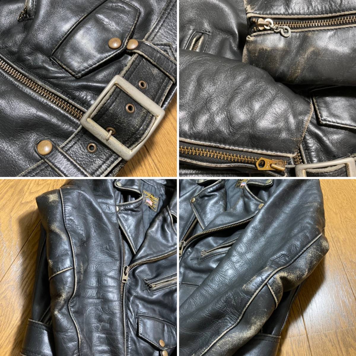 80s-90s VANSON] C2 ダブルライダース バイカーレザージャケット 38 本 