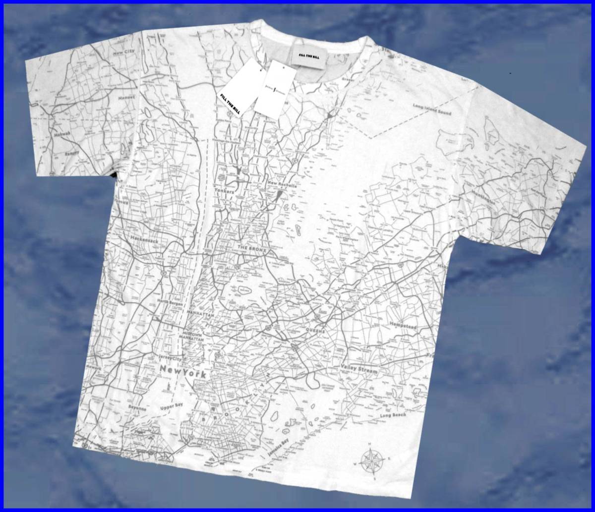 全国無料，高品質 正規品/ 67%OFF フィルザビルFILLTheBILLジャーナル NycSouvenirMapTシャツBigサイズカットソー綿100% 2ML白ホワイト定価:13 200円(半袖Tシャツ)｜売買されたオークション情報、yahooの商品情報をアーカイ 男性用