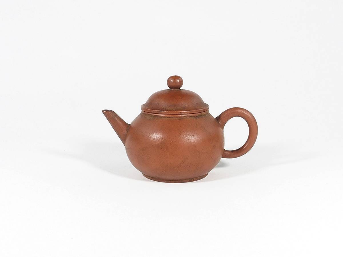 煎茶道具 紫砂 朱泥 漢詩刻 六角煎茶碗 三客 D R4360 工芸品 