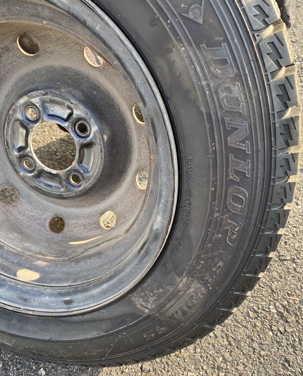 ダンロップ スタッドレスタイヤ GRASPIC バリ山7.8部 155/80R13 