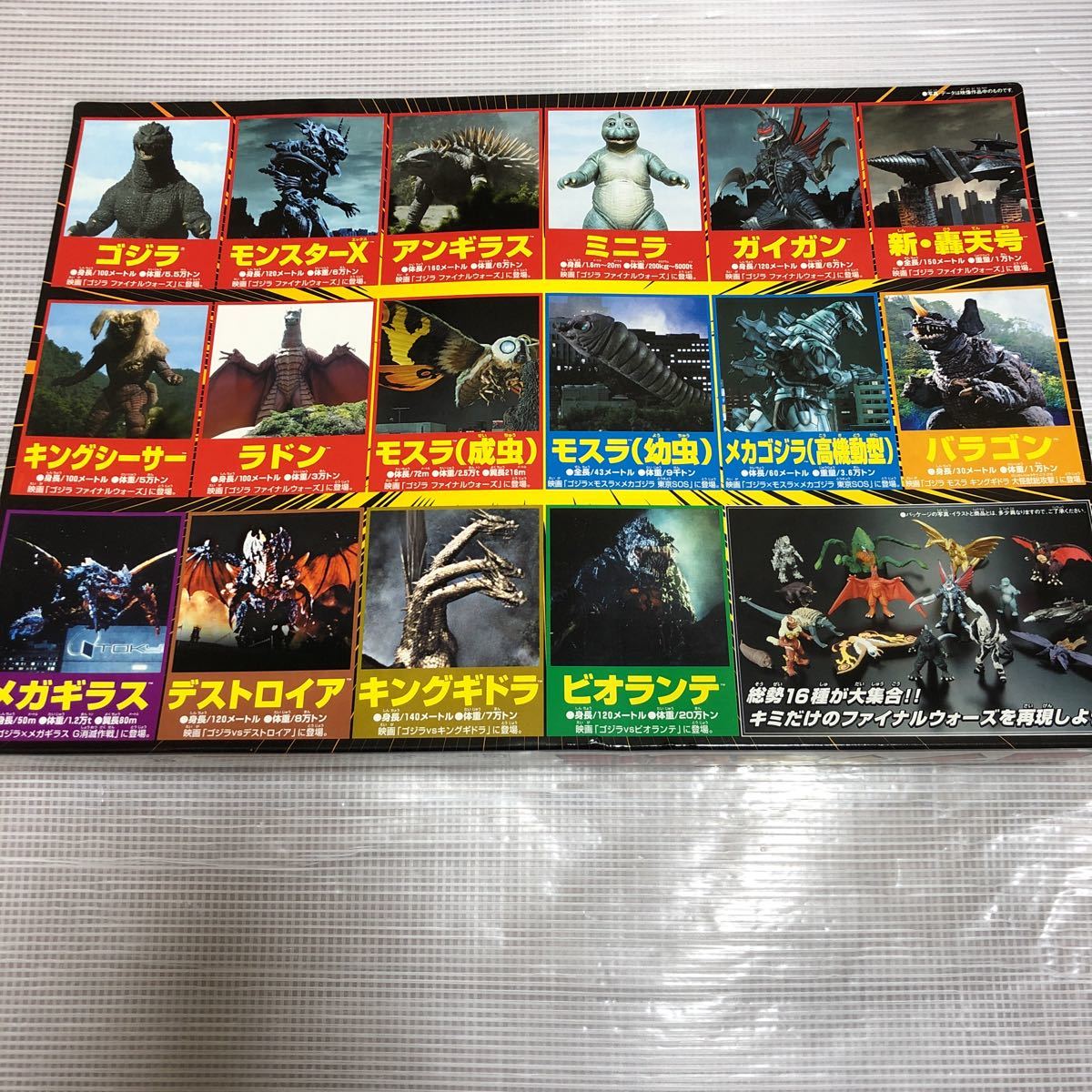 a16 美品 ゴジラ超図鑑(16体セット) 塗装済み完成品 バンダイ(ゴジラ