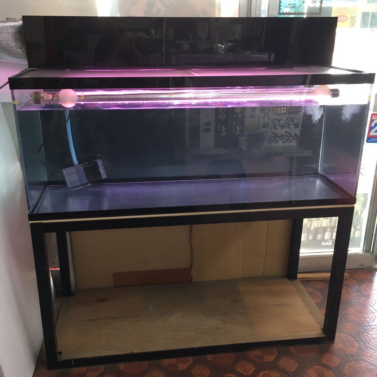 中古 アクリル水槽1500×600××600 鉄製台 上部濾過層 その他 大型魚 