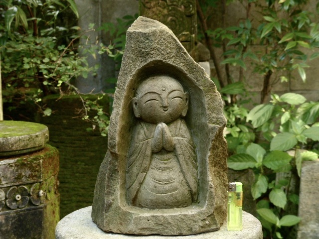 お祈り地蔵様の石像h33cm お地蔵さん 地蔵菩薩 石仏 仏像 0819(雑貨