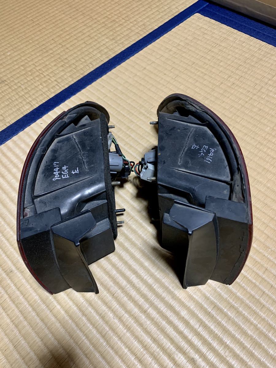 ★即決 ホンダ 純正 EG6 シビック テールランプ テールライト 左右セット 外側 (検EF EK9 EP FD2 インテグラ DC2 USDM 環状 紅白 タイプR