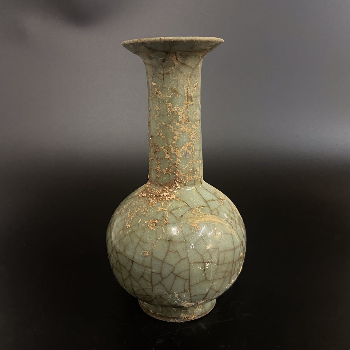 工芸品 宋官窯青花手描き纏枝蓮梅瓶 陶磁器 装飾品 現代工芸品 美術品 置物
