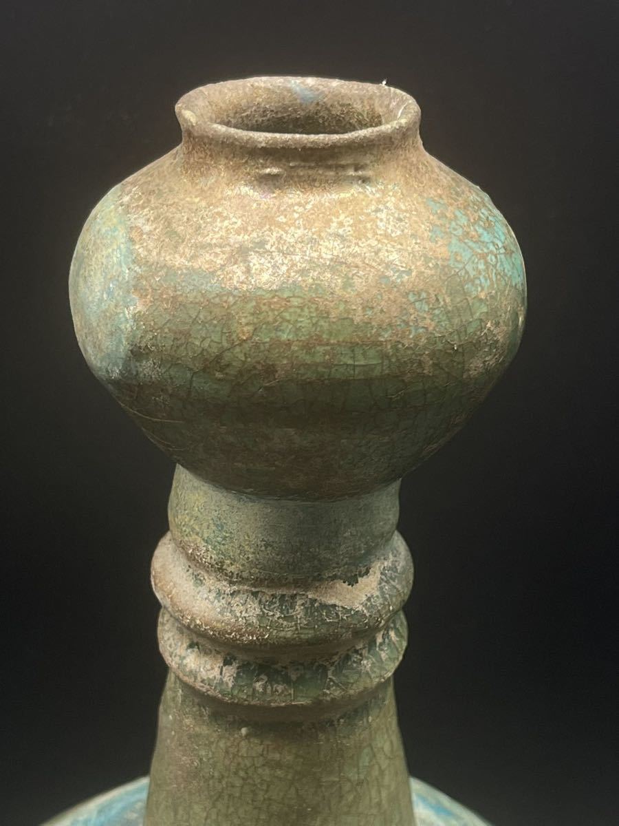 古美術 古代ペルシャ 波斯 青釉壷 陶器陶芸古玩 【公式通販】