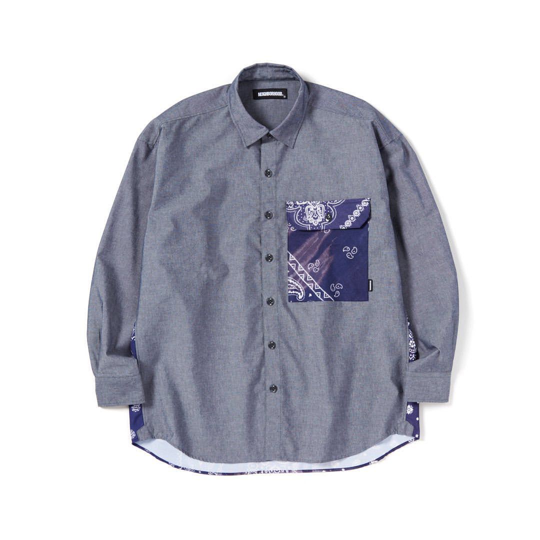 新品】XL NEIGHBORHOOD BANDANA CHOPPED-2 / CE-SHIRT . LS 長袖シャツ 