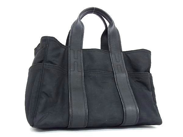 エルメス アカプルコMM ナイロン×レザー ブラック シルバー金具