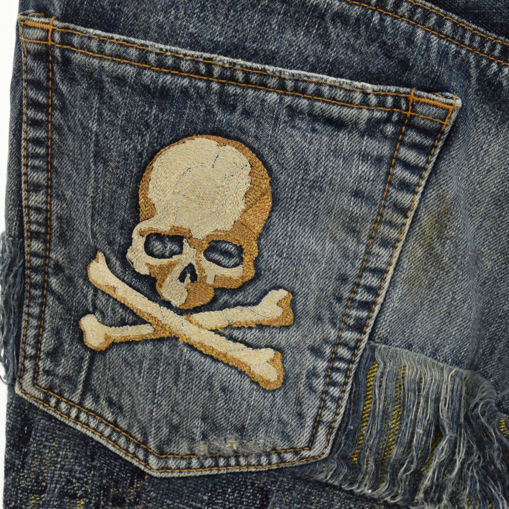 stussy mastermind スカル刺繍 ブラック デニム w34 STUSSY 