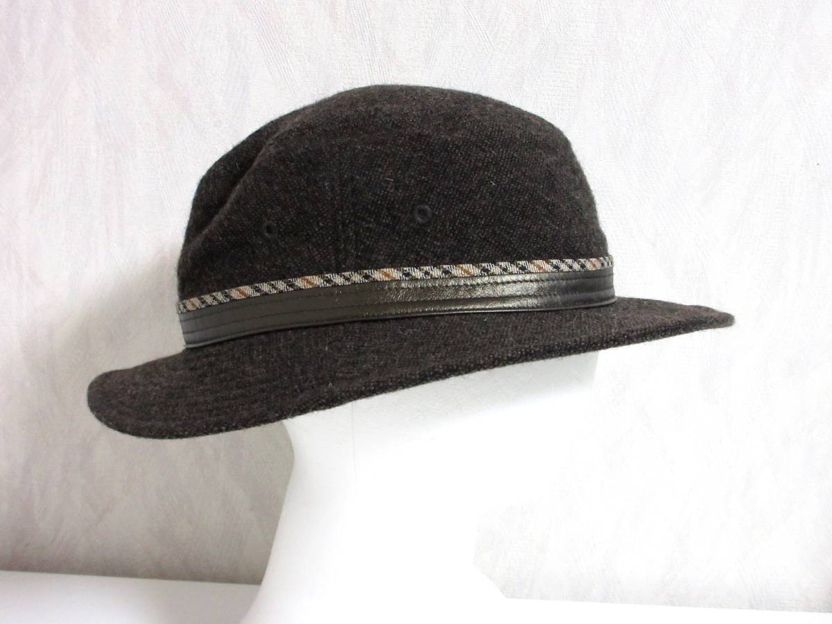 DAKS ダックス ハット 帽子 ウール ツイード メンズ 4L 大きいサイズ 62.5cm 茶系 　北5661