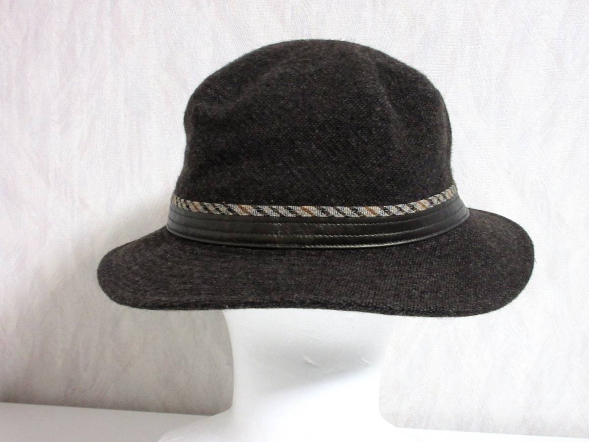DAKS ダックス ハット 帽子 ウール ツイード メンズ 4L 大きいサイズ 62.5cm 茶系 　北5661