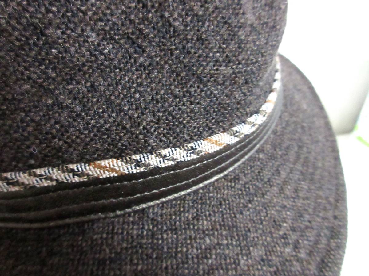 DAKS ダックス ハット 帽子 ウール ツイード メンズ 4L 大きいサイズ 62.5cm 茶系 　北5661
