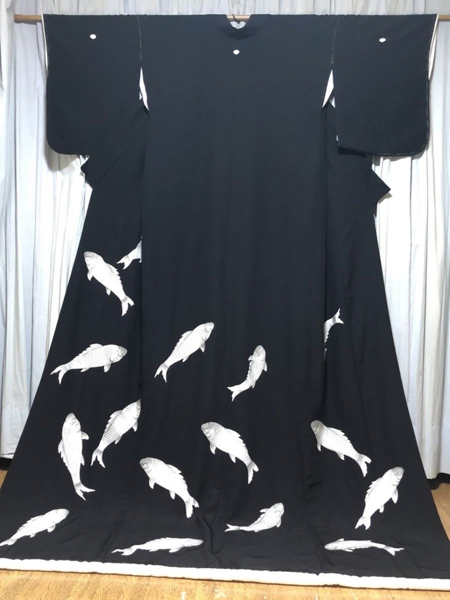 【最安値，正規品】 仕立上り 品 黒芸者 鯉あそび お引き摺り 裾引き 和装 お引き 日本舞踊 舞台衣装 大衆演劇 仮装 御座敷 着物(女性和服、着物)｜売買されたオークション情報、yahooの商品情報をアーカイブ公 その他