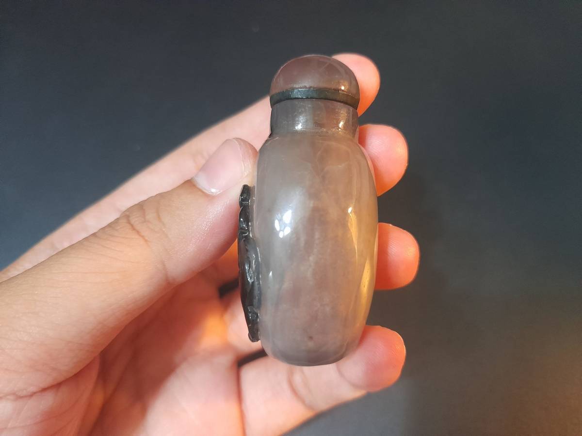 唐物 瑪瑙 時代物 清代巧雕鼻煙壺