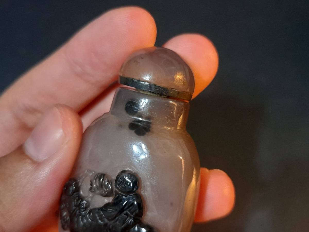 唐物 瑪瑙 時代物 清代巧雕鼻煙壺