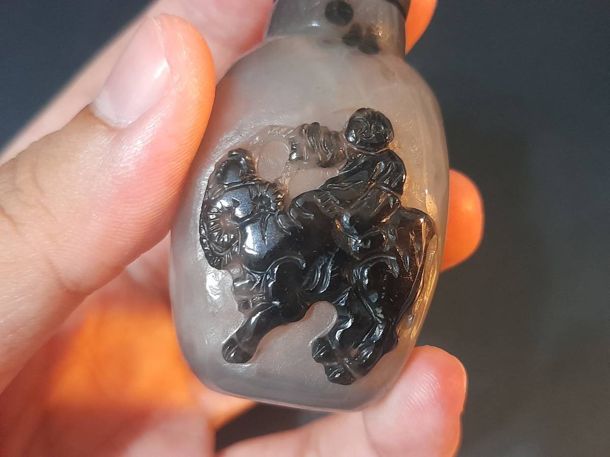 唐物 瑪瑙 時代物 清代巧雕鼻煙壺
