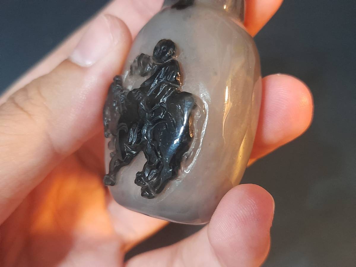 唐物 瑪瑙 時代物 清代巧雕鼻煙壺