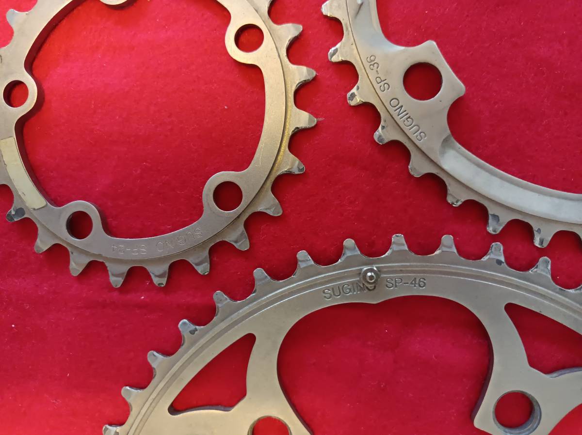 Sugino　S キュービック　PCD=110ｍｍ（46Ｔ，36Ｔ）　PCD＝74mm（24T）　used　