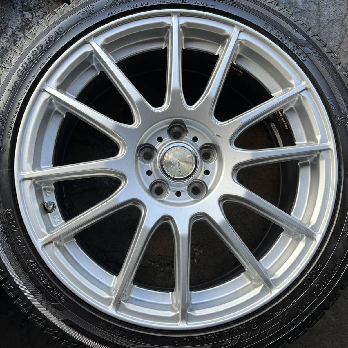 K-1662スタッドレス屋225/65R17アルミ付き4本（7J 114.3 5穴 +38)⑰ 