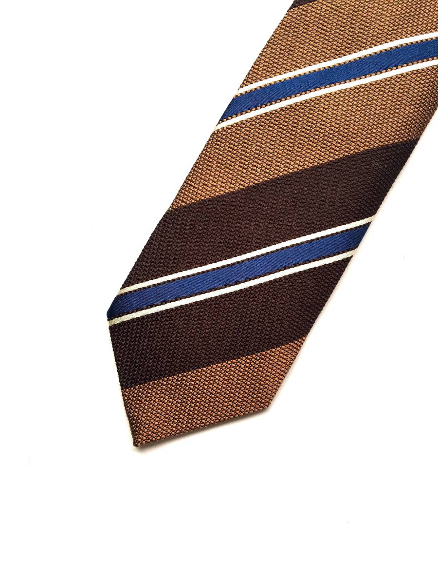 新品 フランコバッシ FRANCO BASSI Blue＆Brown ネクタイ レジメンタルストライプ シルク100% 絹 ブラウン×ブルー イタリア製 正規品 フランコバッシ 新品 FRANCO BASSI｜AINEXX ONLINE（アイネックスオンライン） レジメンタル