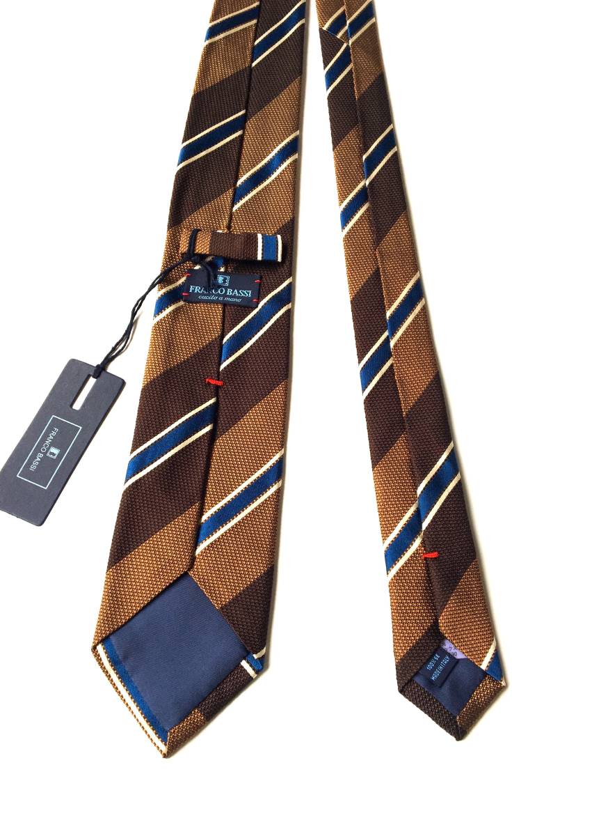 新品 フランコバッシ FRANCO BASSI Blue＆Brown ネクタイ レジメンタルストライプ シルク100% 絹 ブラウン×ブルー イタリア製 正規品 フランコバッシ 新品 FRANCO BASSI｜AINEXX ONLINE（アイネックスオンライン） レジメンタル