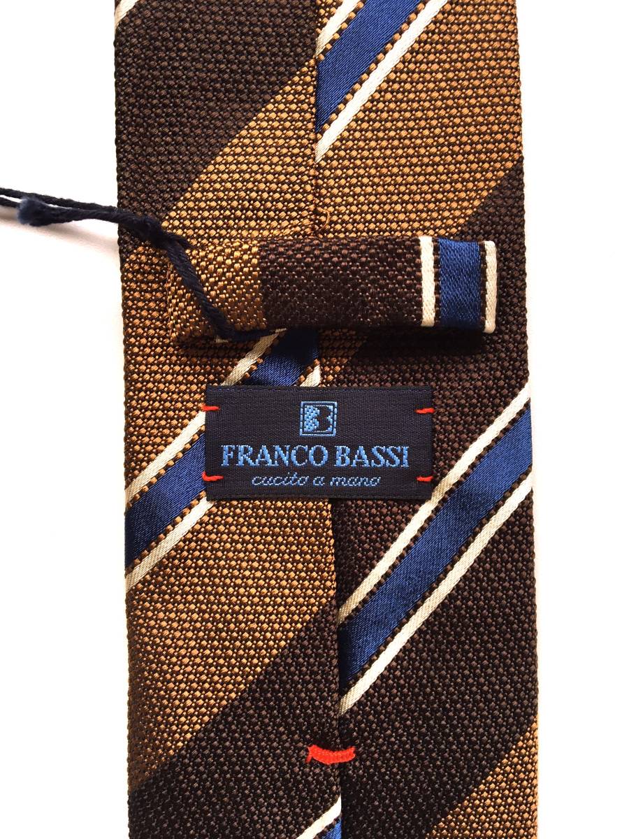 新品 フランコバッシ FRANCO BASSI Blue＆Brown ネクタイ レジメンタルストライプ シルク100% 絹 ブラウン×ブルー イタリア製 正規品 フランコバッシ 新品 FRANCO BASSI｜AINEXX ONLINE（アイネックスオンライン） レジメンタル