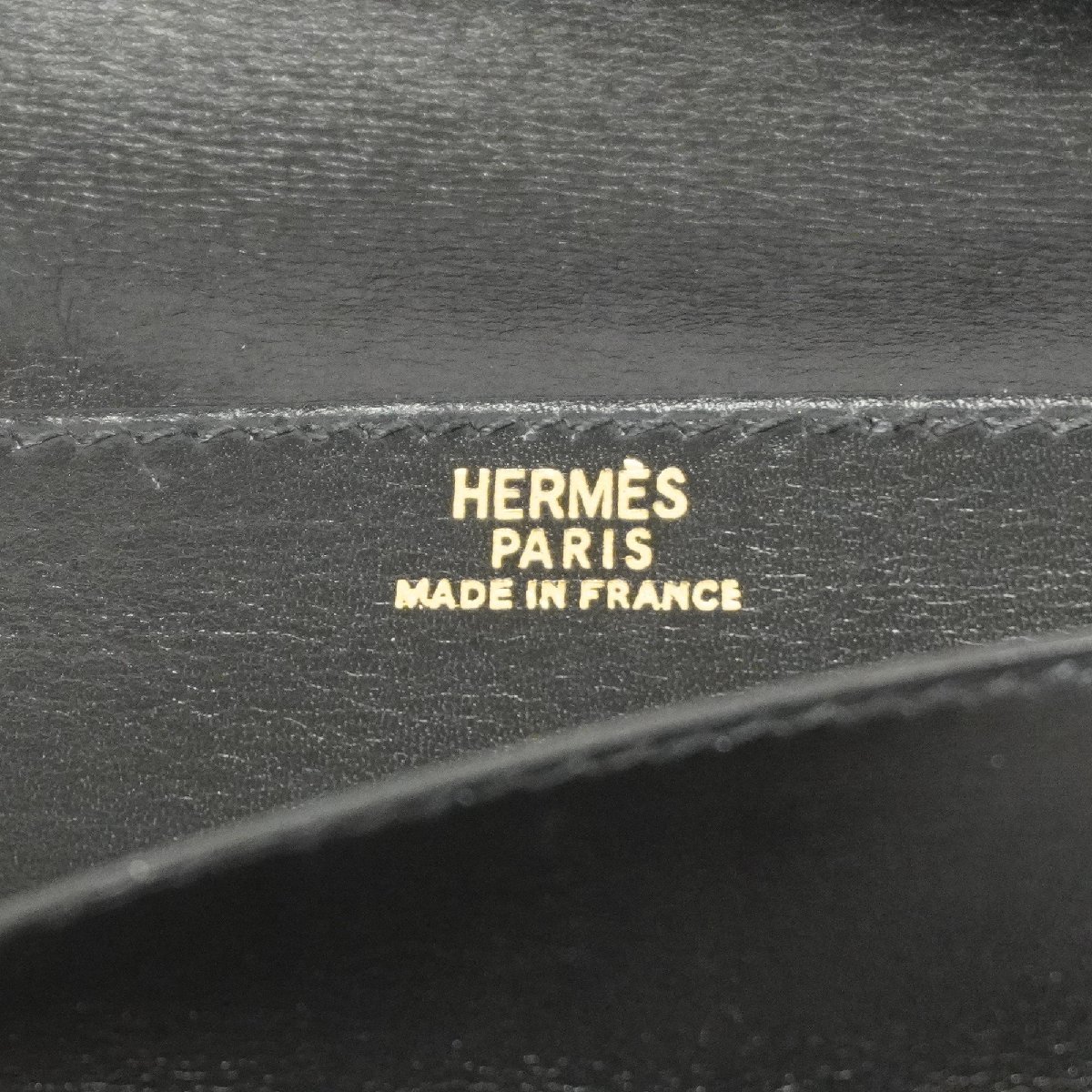 オオサカ エルメス HERMES ボックスカーフ 長財布 二つ折り 二つ折り長財布 長札入れ 2つ折長財布 ブラック A73456 〇W刻 二つ折り長 値下げ■新同■ MC2 黒
