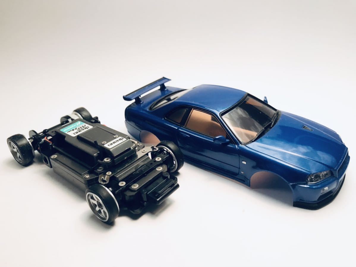 京商 dnano シャーシボディセット スカイラインGTR R34 フルベア  
