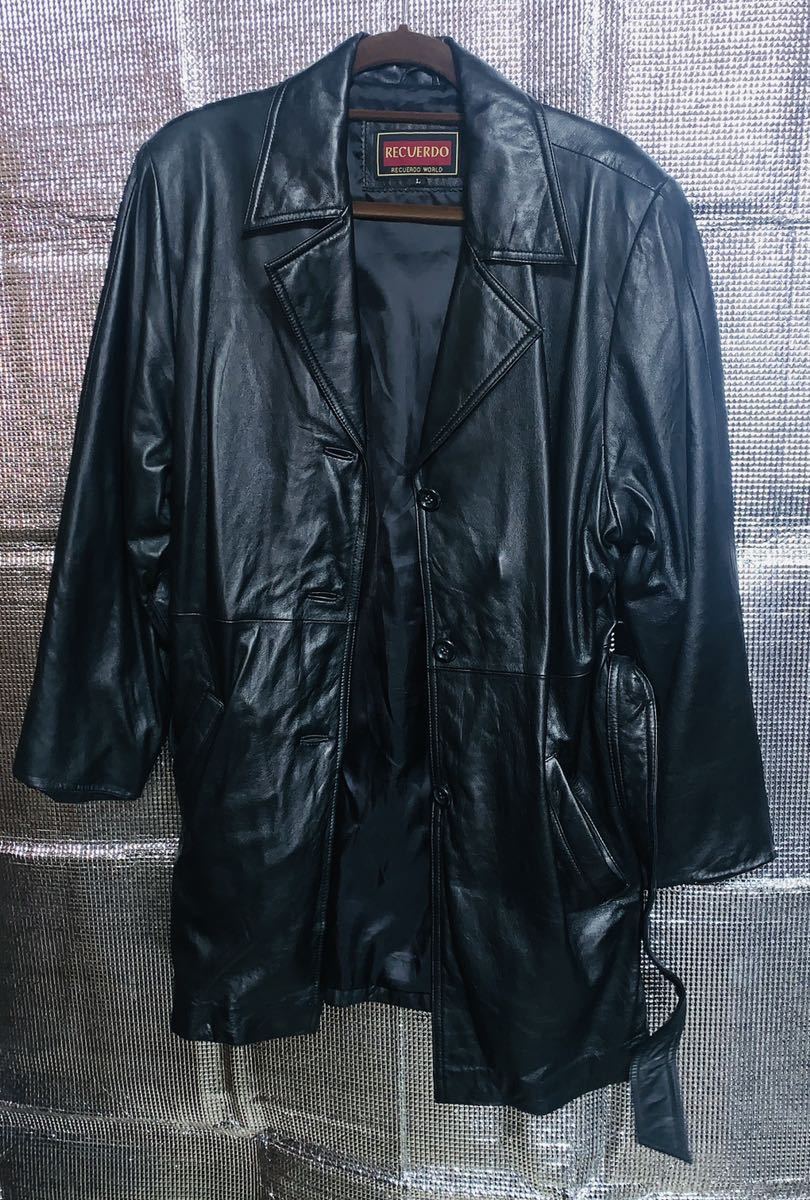 レザージャケット 羊革 黒 ブラック レクエルド RECUERDO 未使用 美品 
