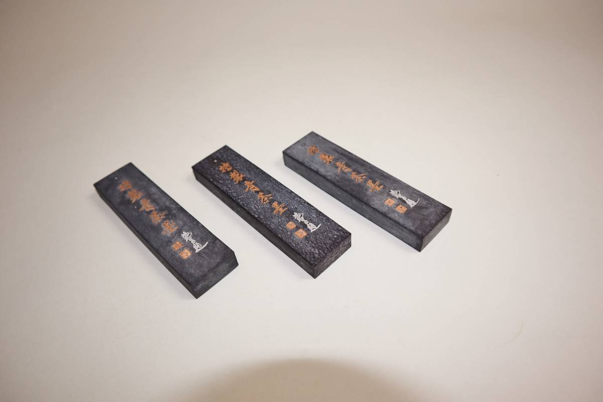 中国墨 『特製青茶墨』3丁組 平均65g 上海墨廠出品 中国