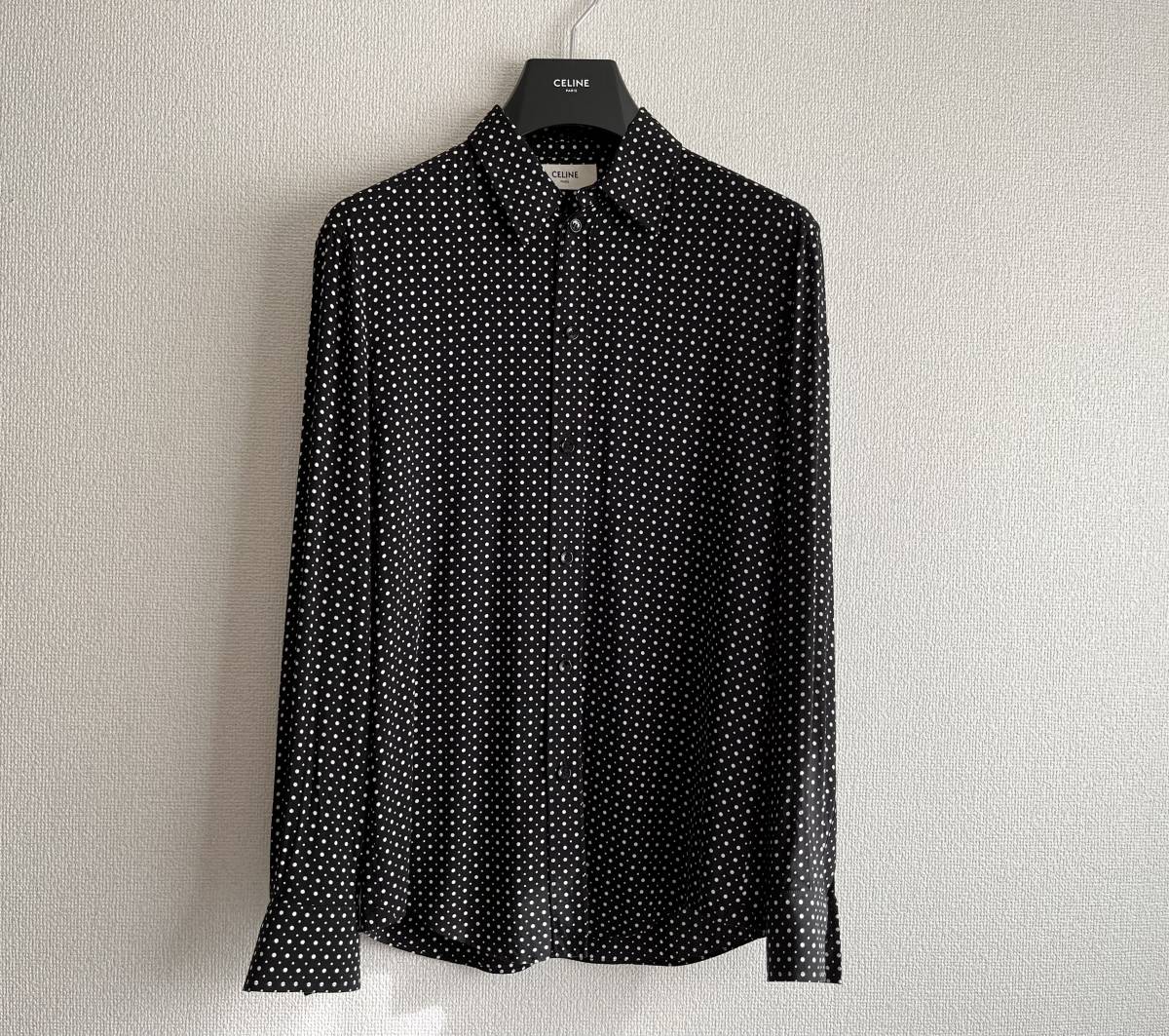 CELINE セリーヌ 20SS ポルカドットシャツ エディ期 36 1000円スタート 