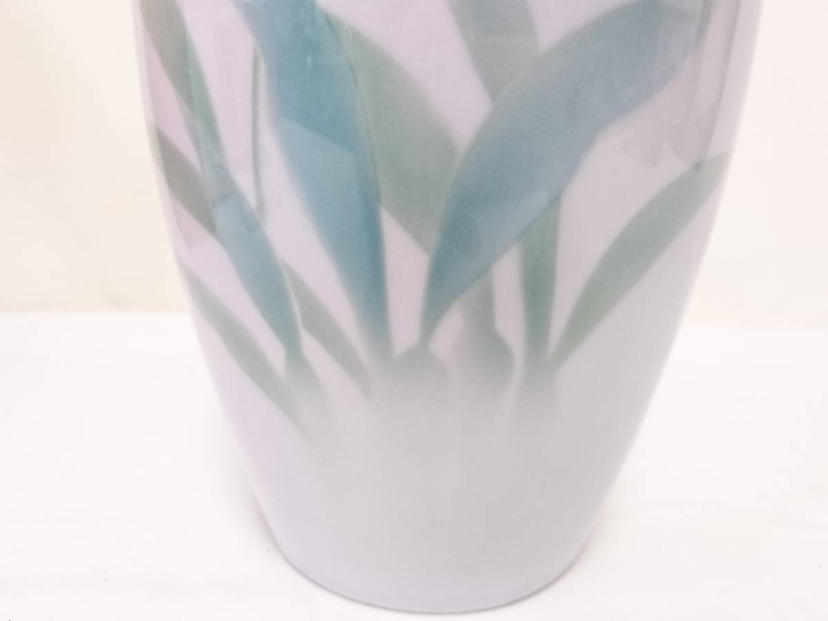 初だし】深川製磁 色絵彩磁 胡蝶蘭 花生/バイオ清朝型7号/金彩/花器