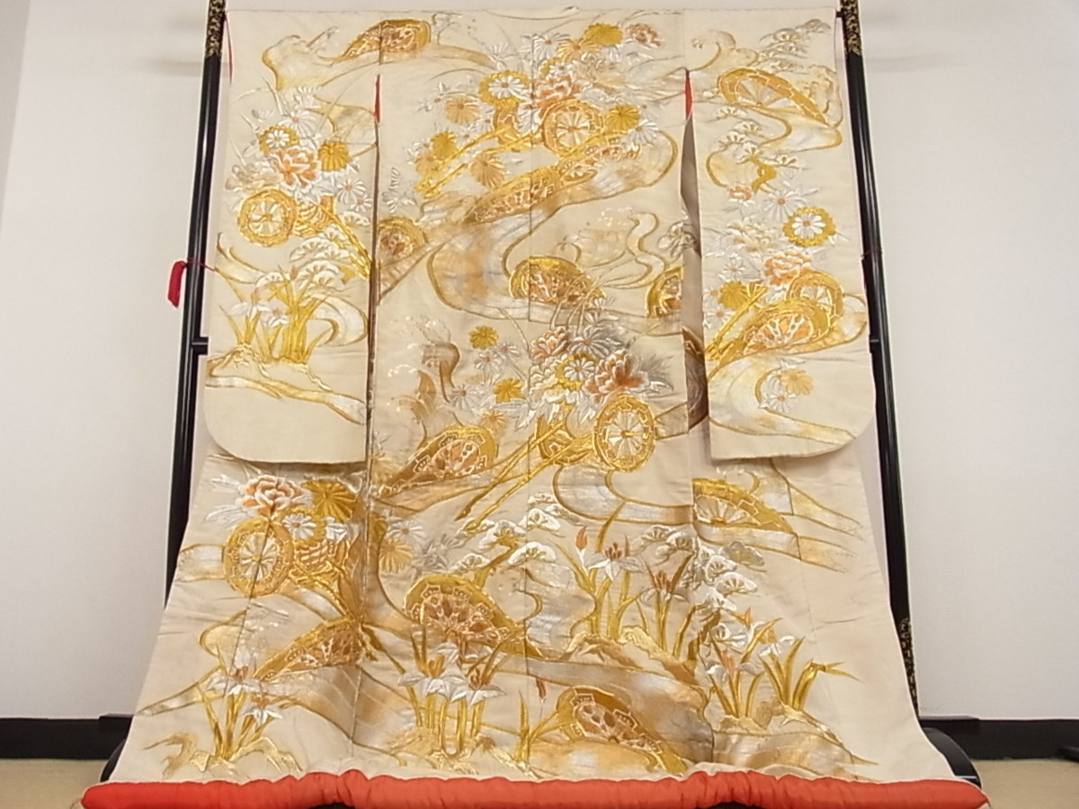 駒刺繍 色打掛 平和屋-こころ店□極上 逸品 金彩 平和屋-こころ