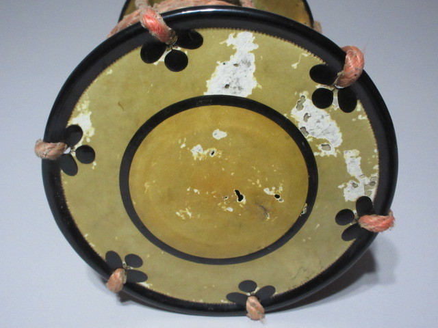 蓮華】昔の小鼓 蒔絵 楽器 演奏 打楽器 和太鼓 歌舞伎 能楽(鼓)｜売買