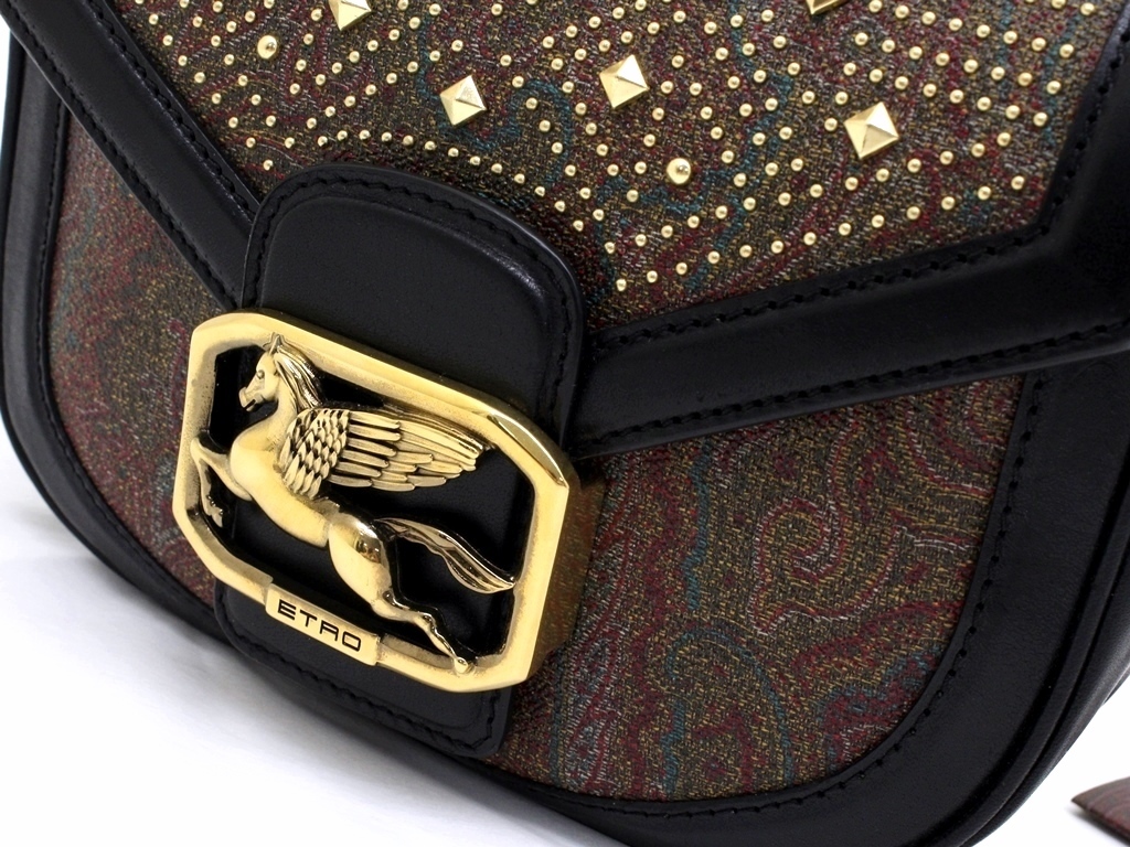 25万新品◇エトロ◇イタリア製 PEGASOペイズリー柄スタッズクロス
