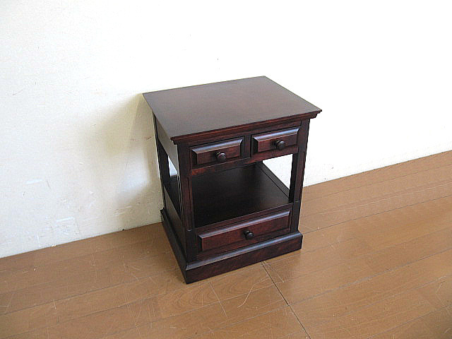 北海道民芸家具 天然樺無垢材 オーバル サイドテーブル レトロ