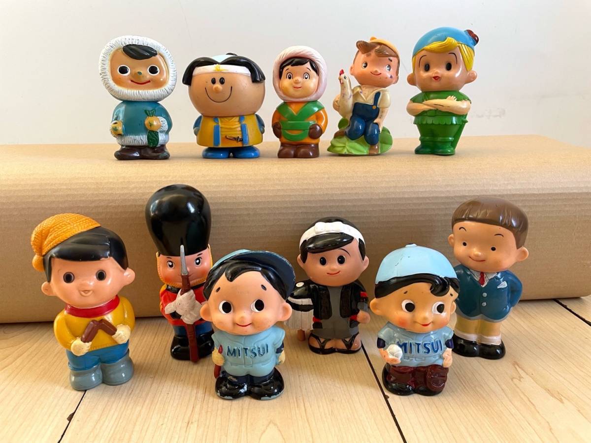 昭和レトロ ソフビ 貯金箱 11体セット 中古 当時物 三井銀行 富士銀行 